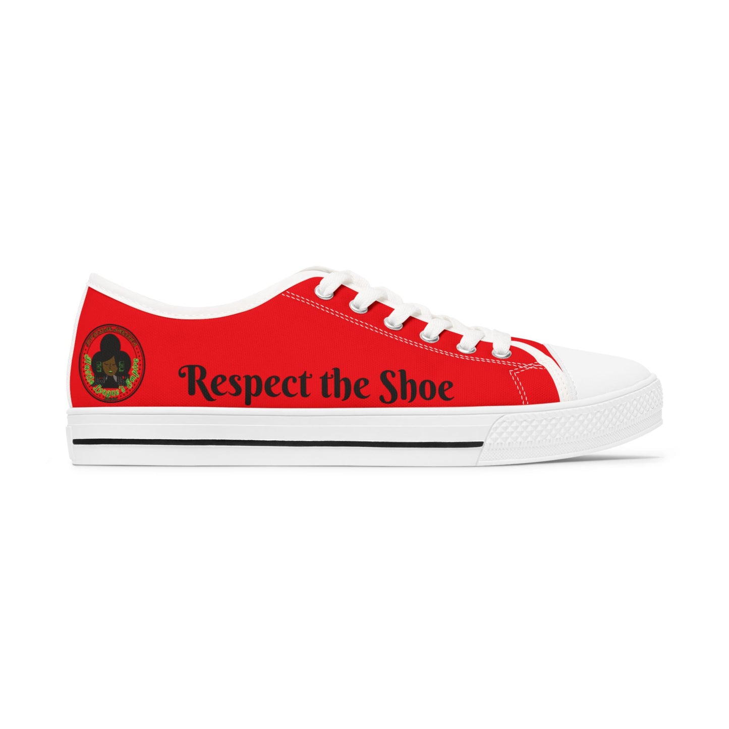 Red HLE Women Low Top Sneakers - &Respect the Hustle Design