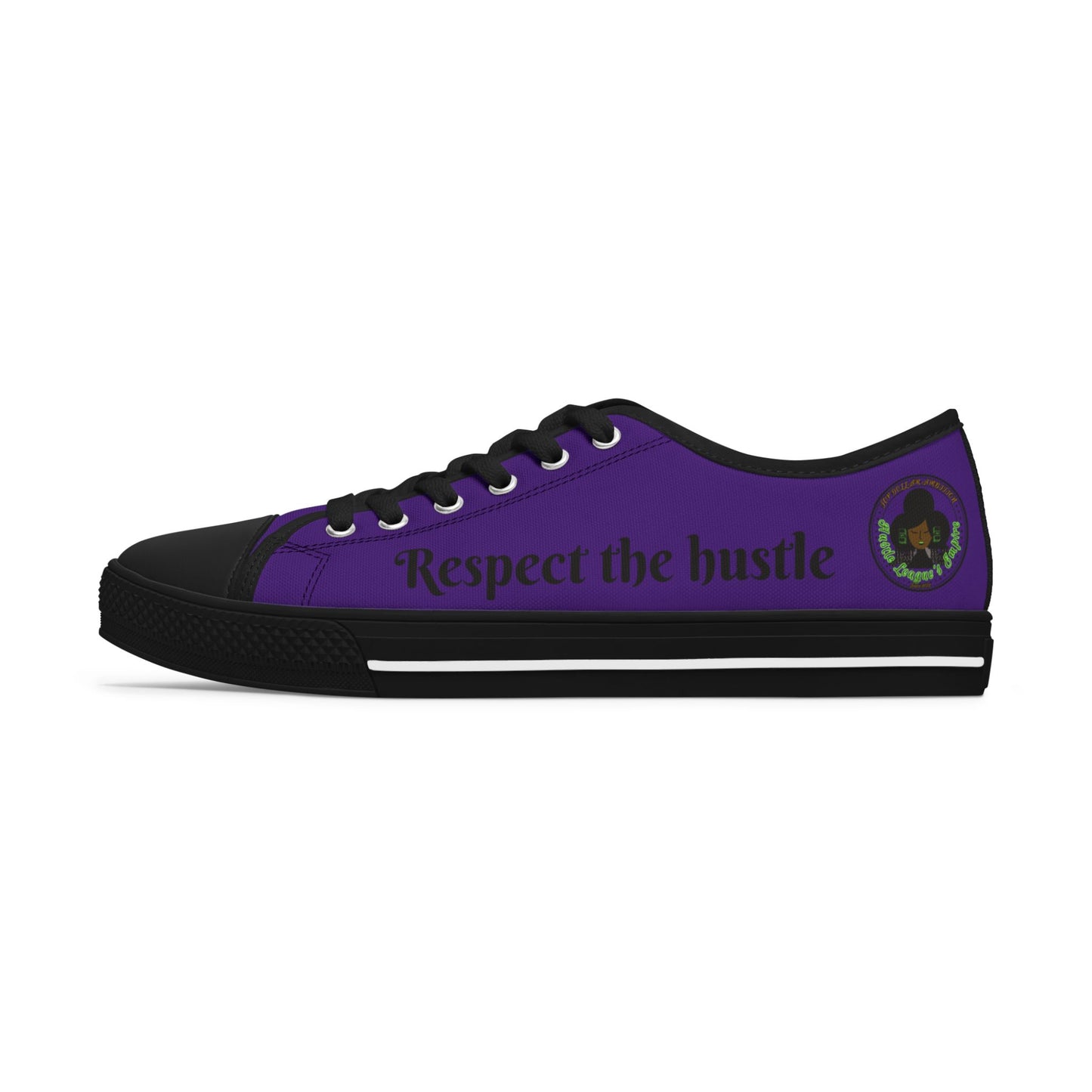 Purple HLE Women Low Top Sneakers - Respect the Hustle Design