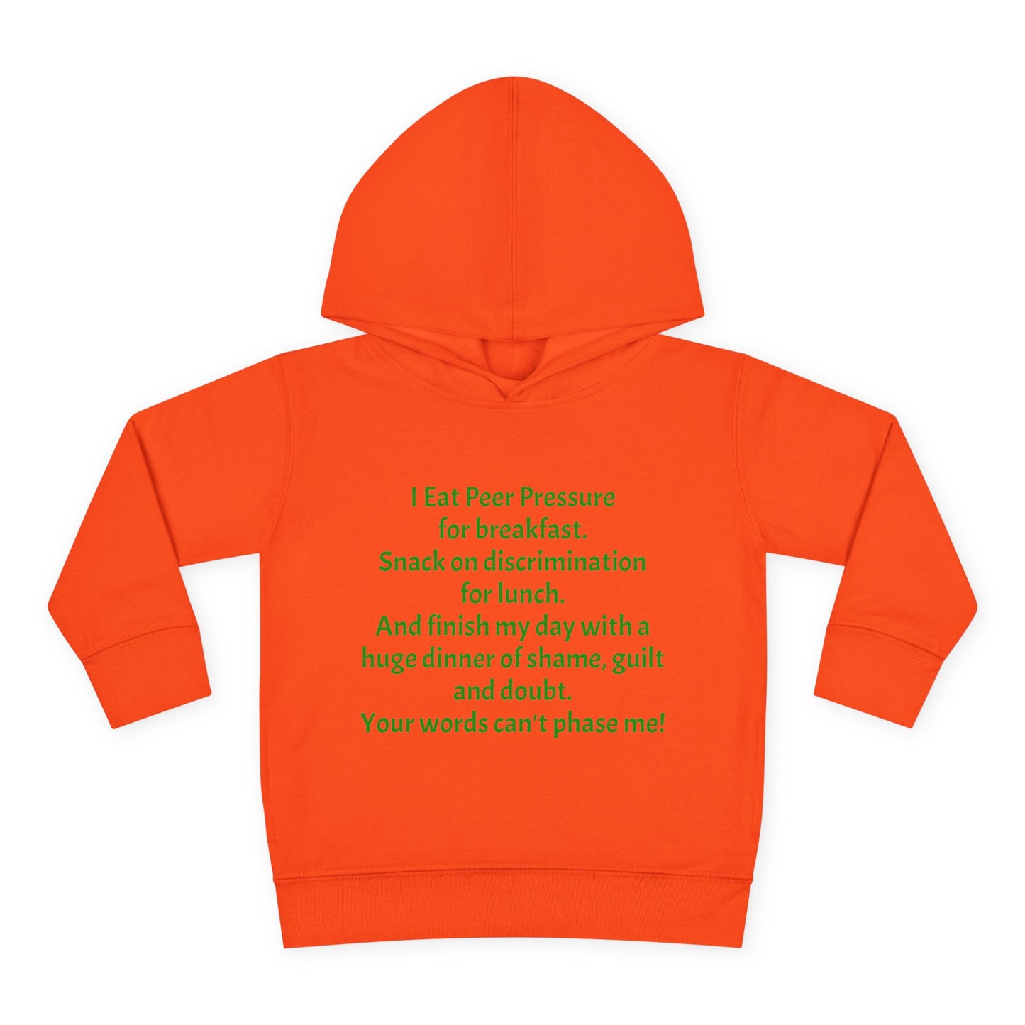 Empowering Toddler Fleece Hoodie - "I Eat Peer Pressure"