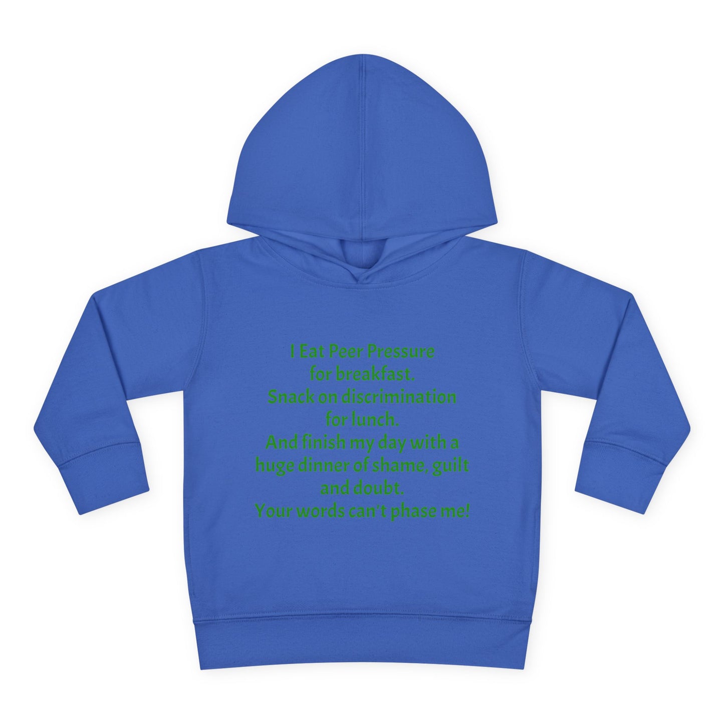 Empowering Toddler Fleece Hoodie - "I Eat Peer Pressure"