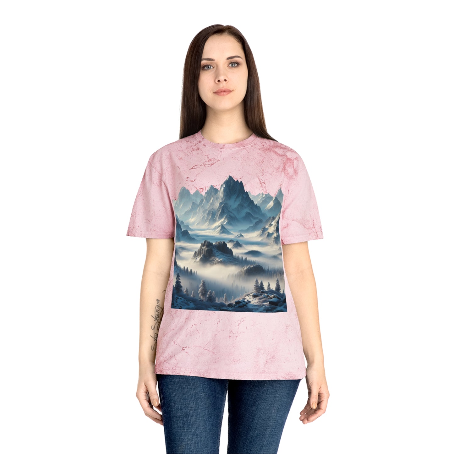 Camiseta unisex con vista a la montaña colorida: perfecta para los amantes de la naturaleza