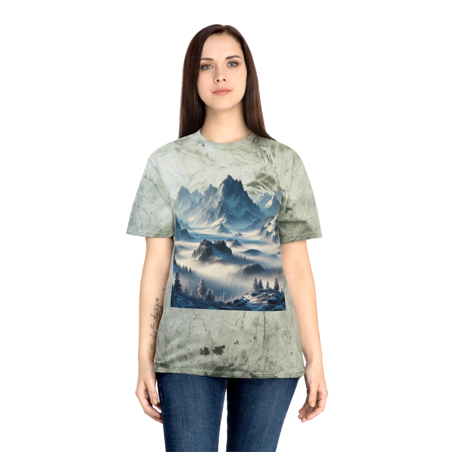 Camiseta unisex con vista a la montaña colorida: perfecta para los amantes de la naturaleza
