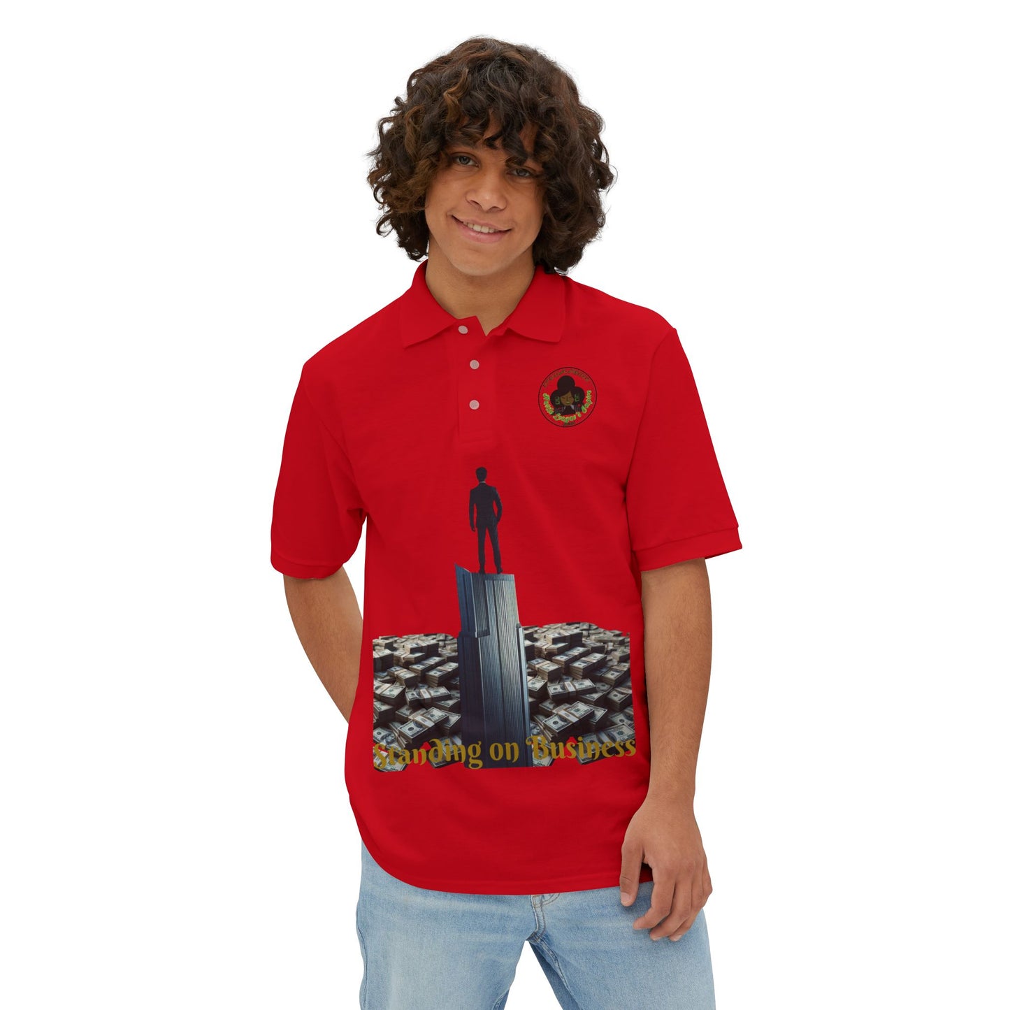 Polo de piqué para hombre Hustle & Grind - Estilo motivacional para emprendedores
