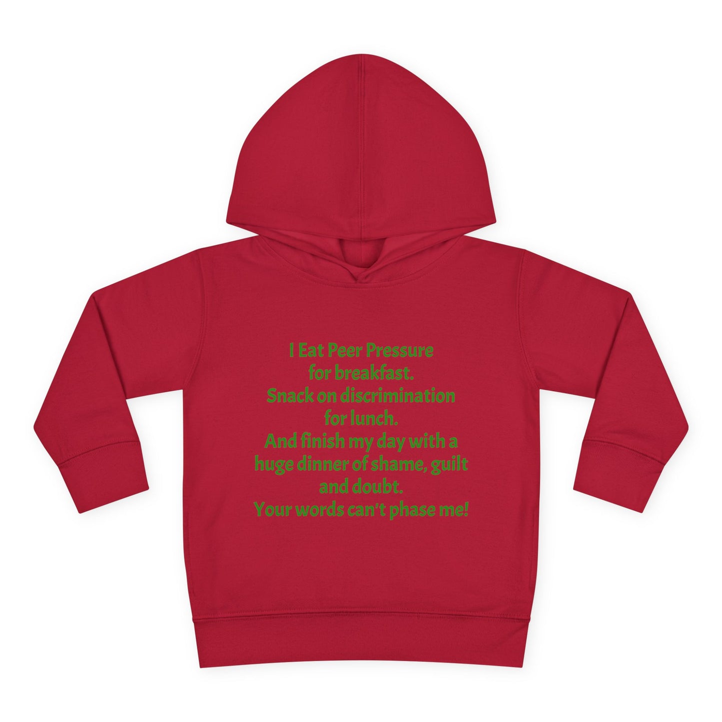 Empowering Toddler Fleece Hoodie - "I Eat Peer Pressure"