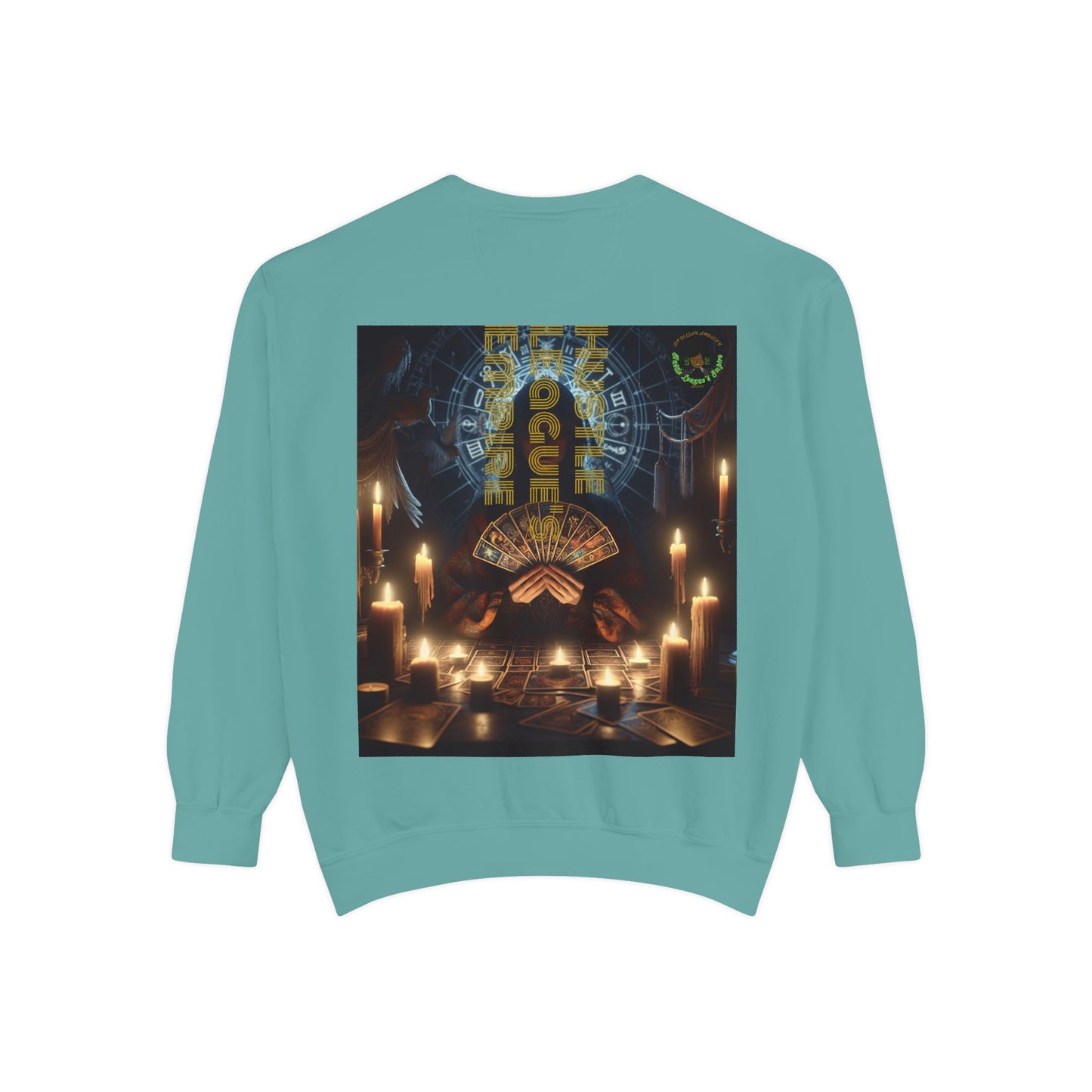 Mystic Candlelight Unisex Garment-Dyed Sweatshirt with Tarot Design