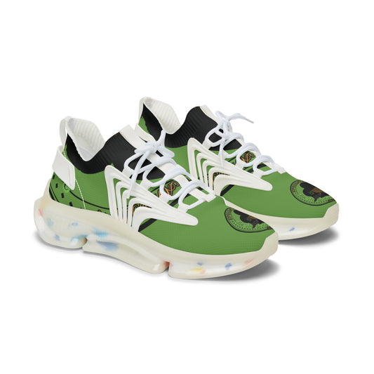 Zapatillas de deporte ecológicas de malla para mujer con un diseño verde vibrante