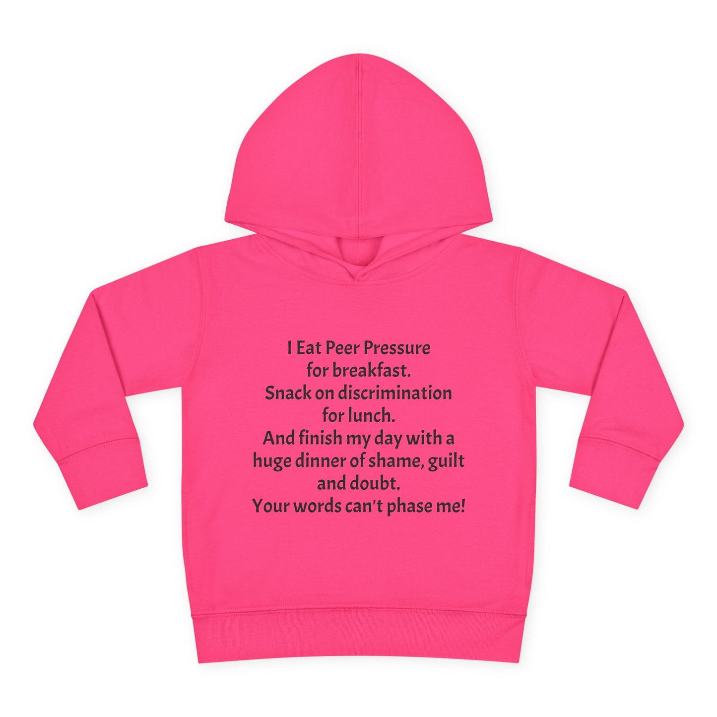 Empowering Toddler Fleece Hoodie - "I Eat Peer Pressure"