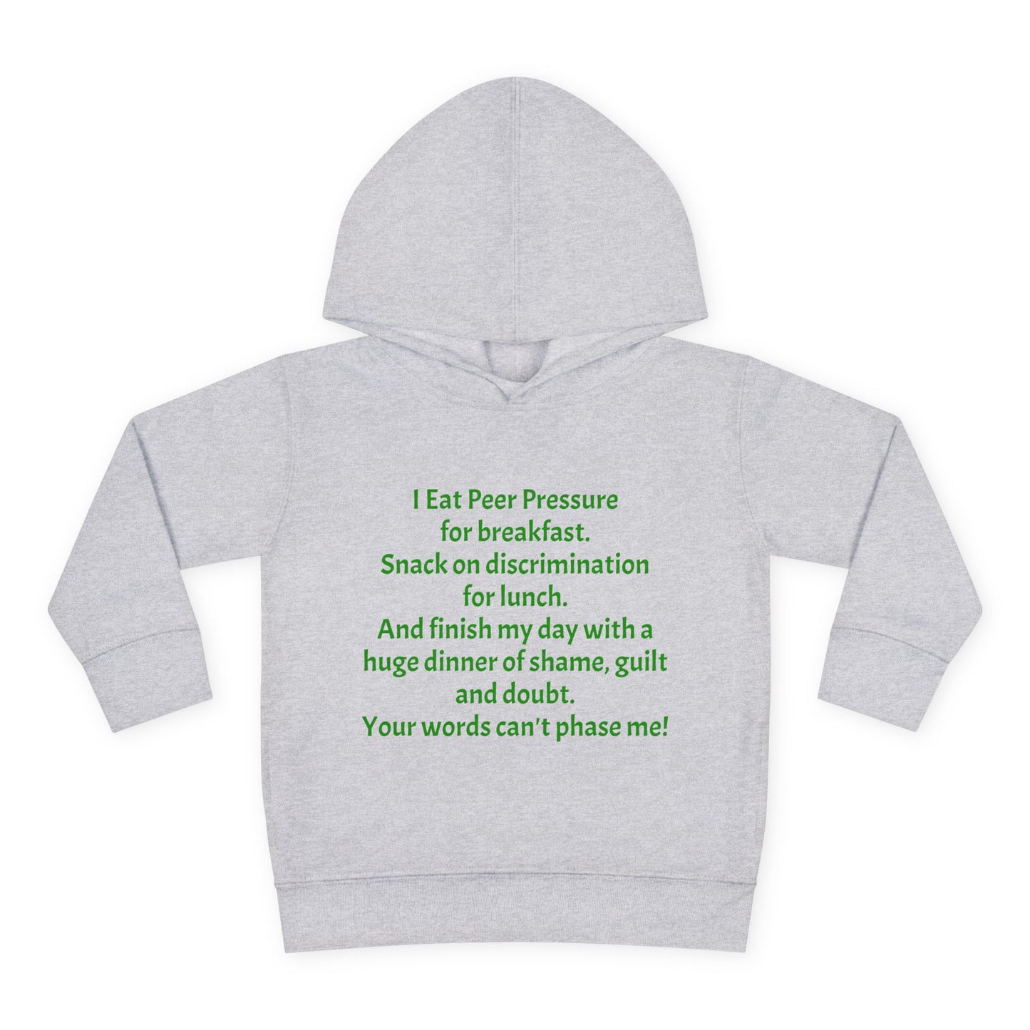 Empowering Toddler Fleece Hoodie - "I Eat Peer Pressure"