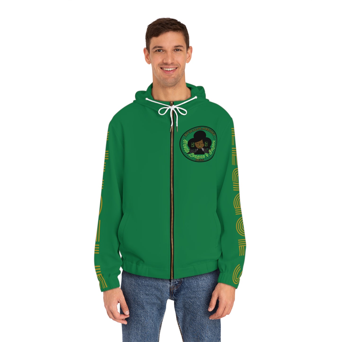 Green Full-Zip Hoodie for Men