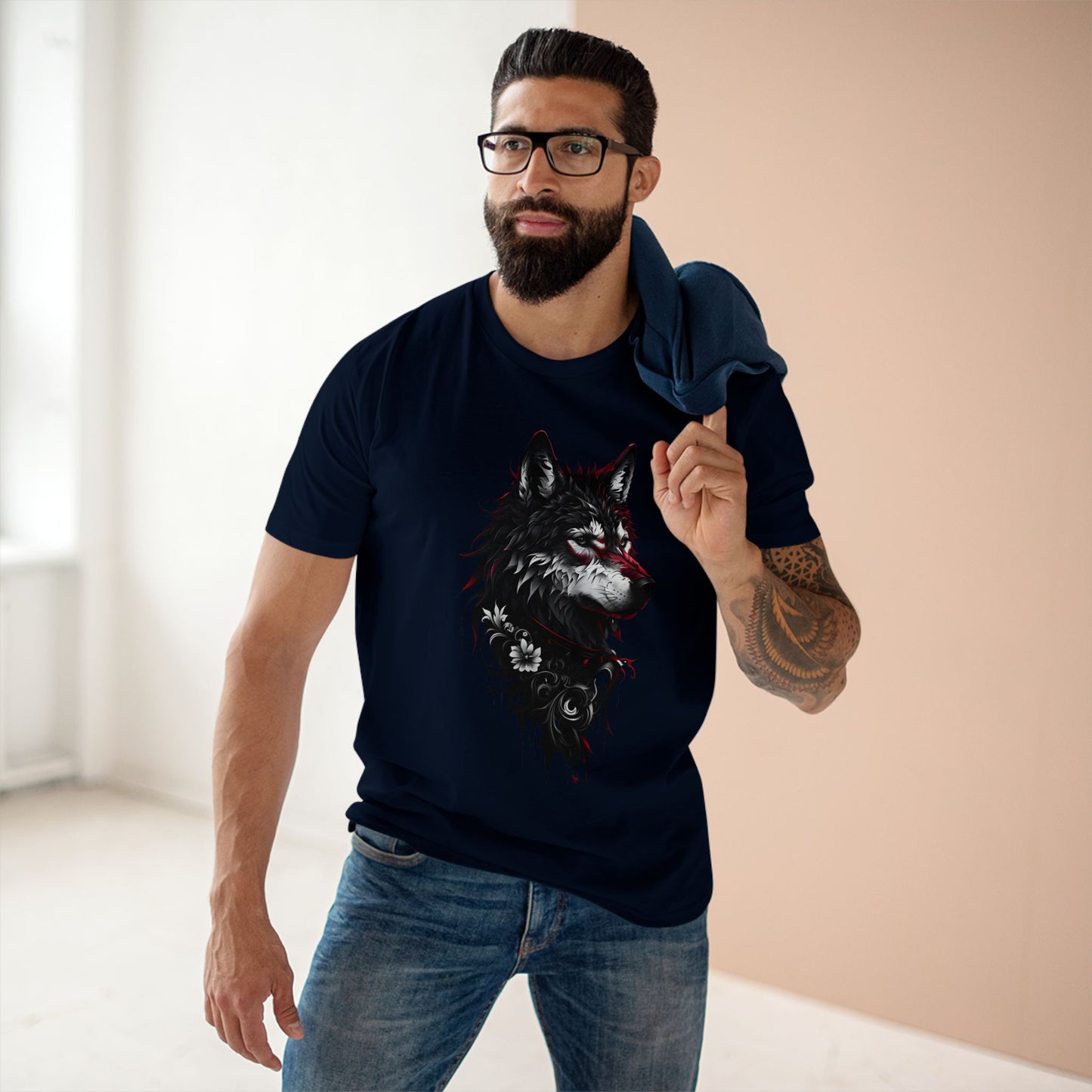 HLE Wild Spirit Graphic Tee - Fierce Wolf & Tiger Design