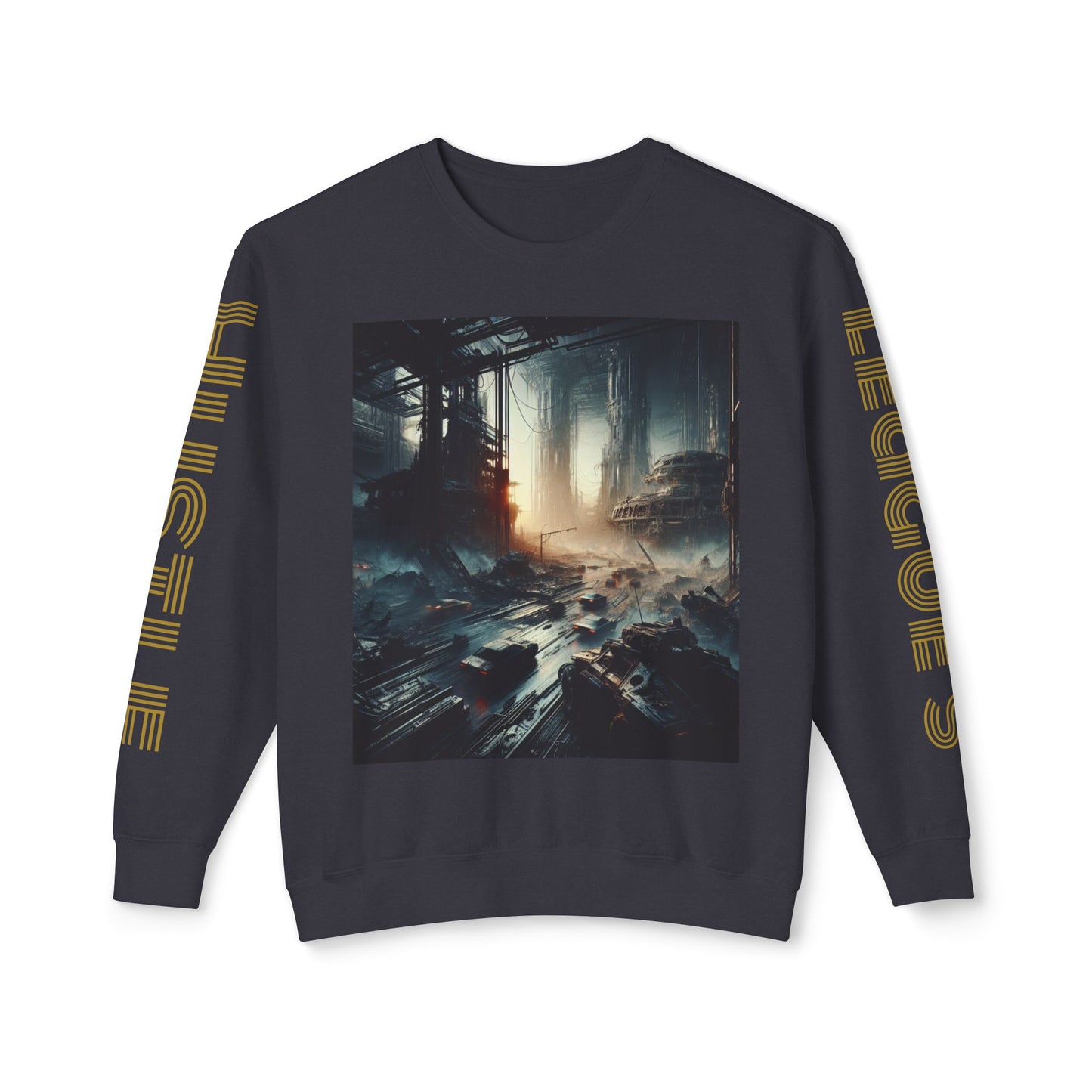 Unisex Lightweight Crewneck Sweatshirt - 'Empire Hustle' Urban Art Design