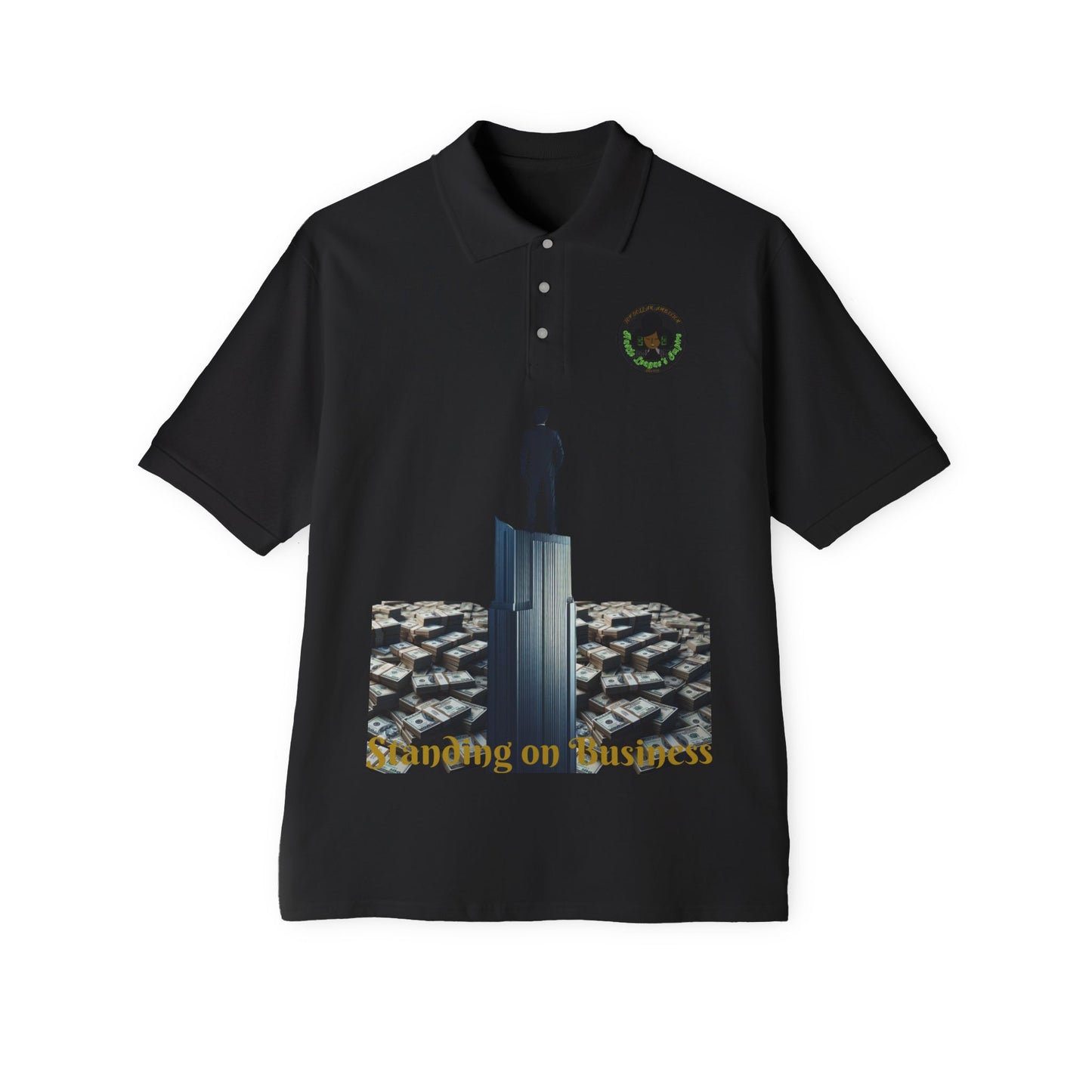Polo de piqué para hombre Hustle & Grind - Estilo motivacional para emprendedores