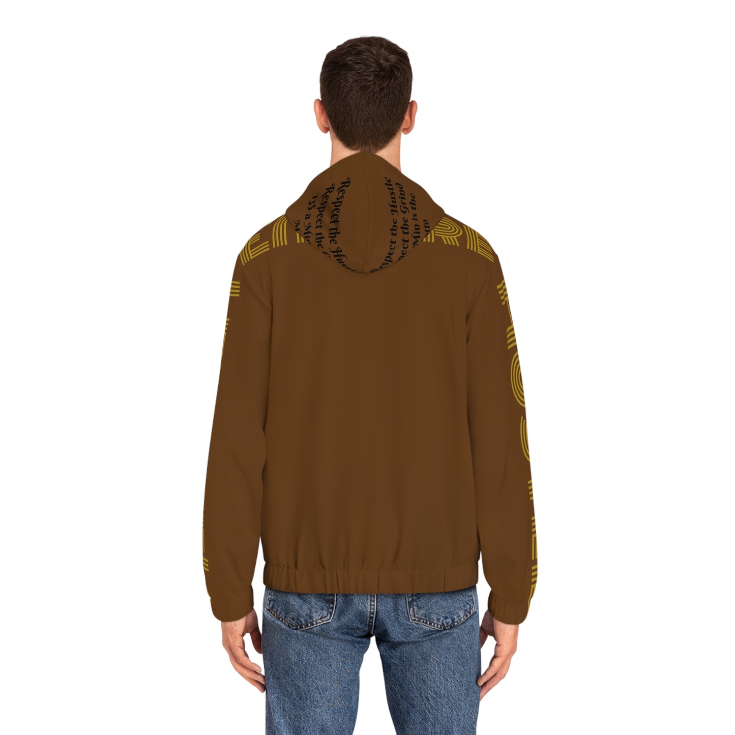 Brown Full-Zip Hoodie for Men