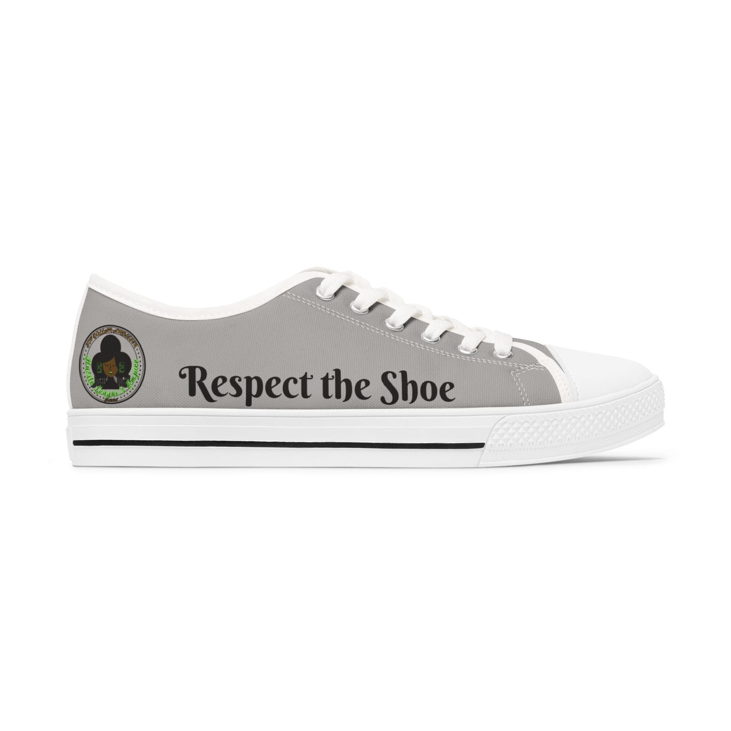 White/Gray Women Low Top Sneakers - &Respect the Hustle Design