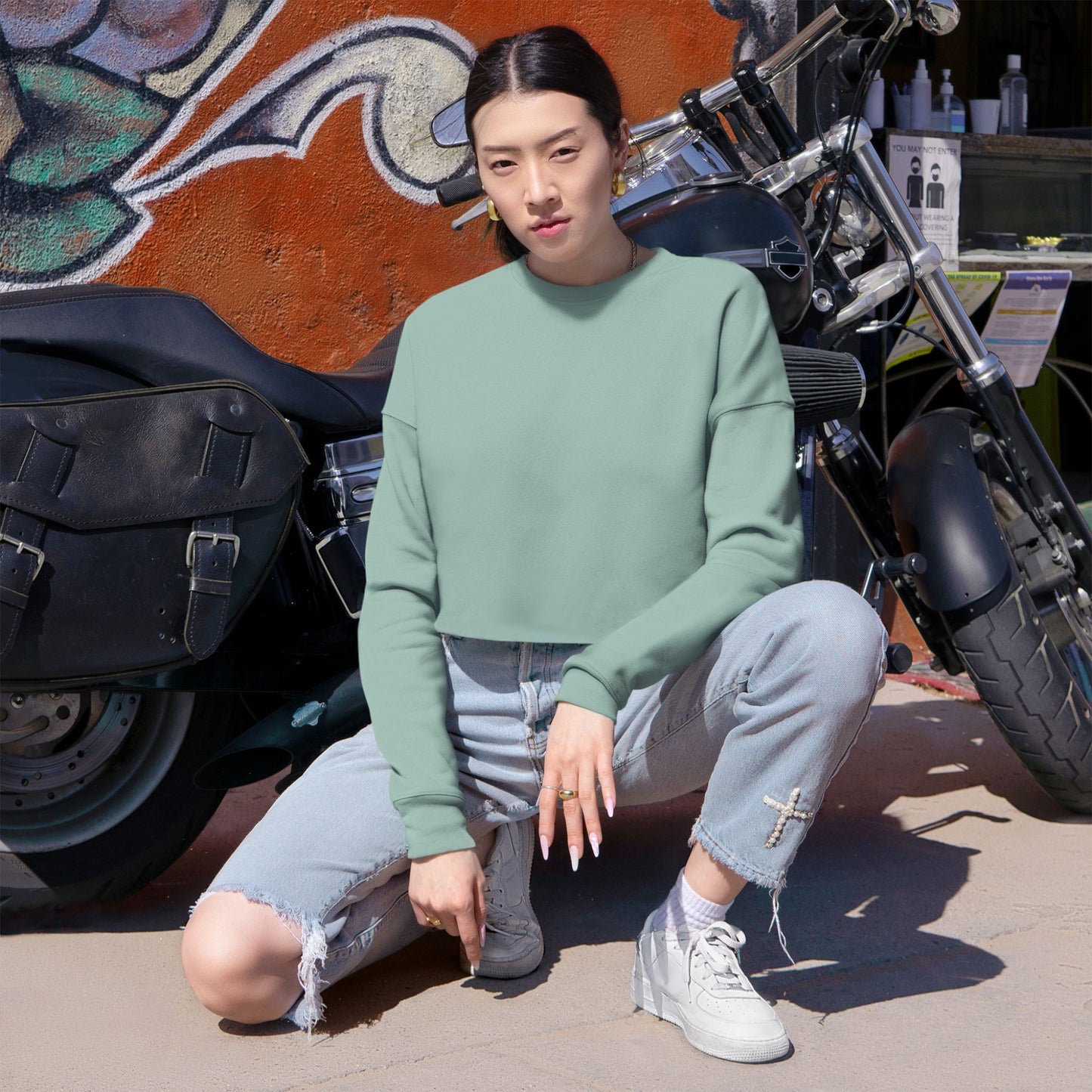 Sudadera corta HLE para mujer