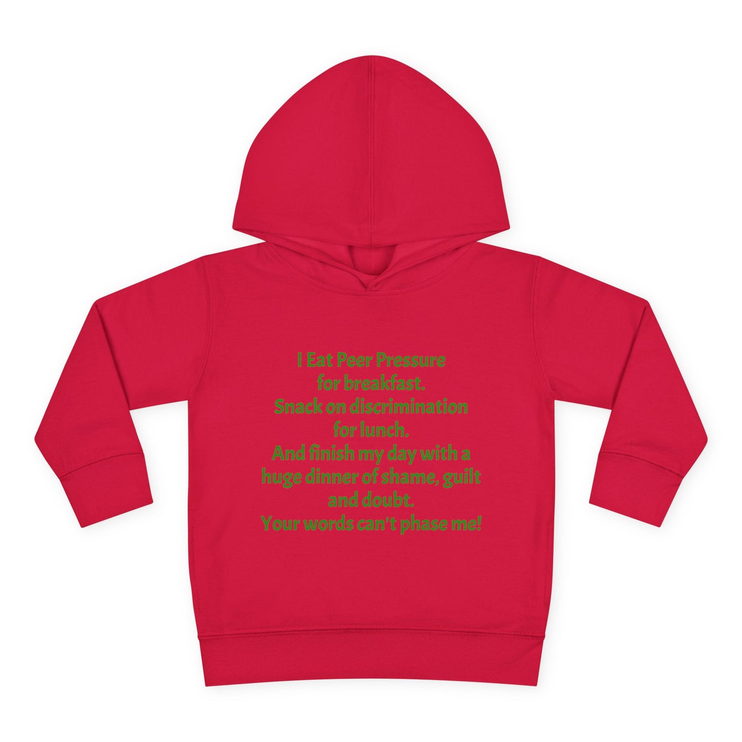 Empowering Toddler Fleece Hoodie - "I Eat Peer Pressure"