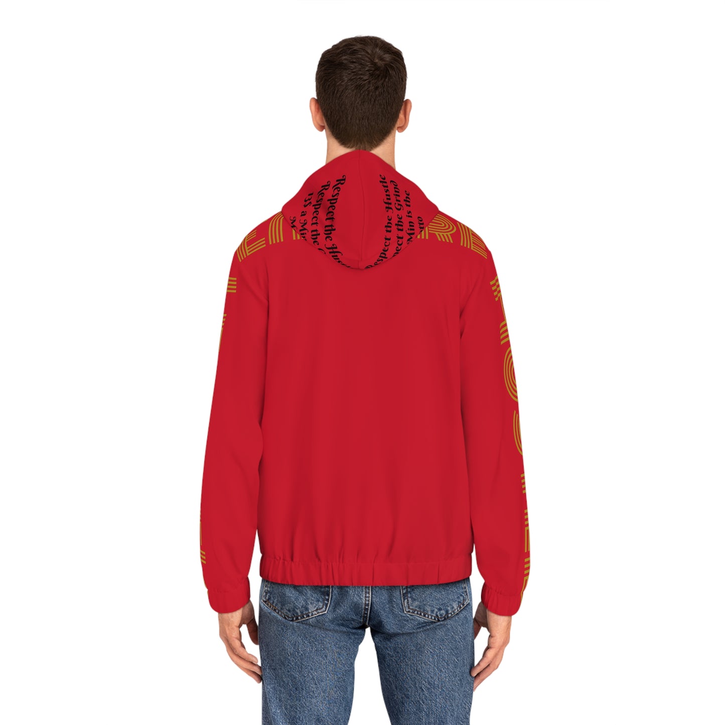 Dark Red Full-Zip Hoodie for Men