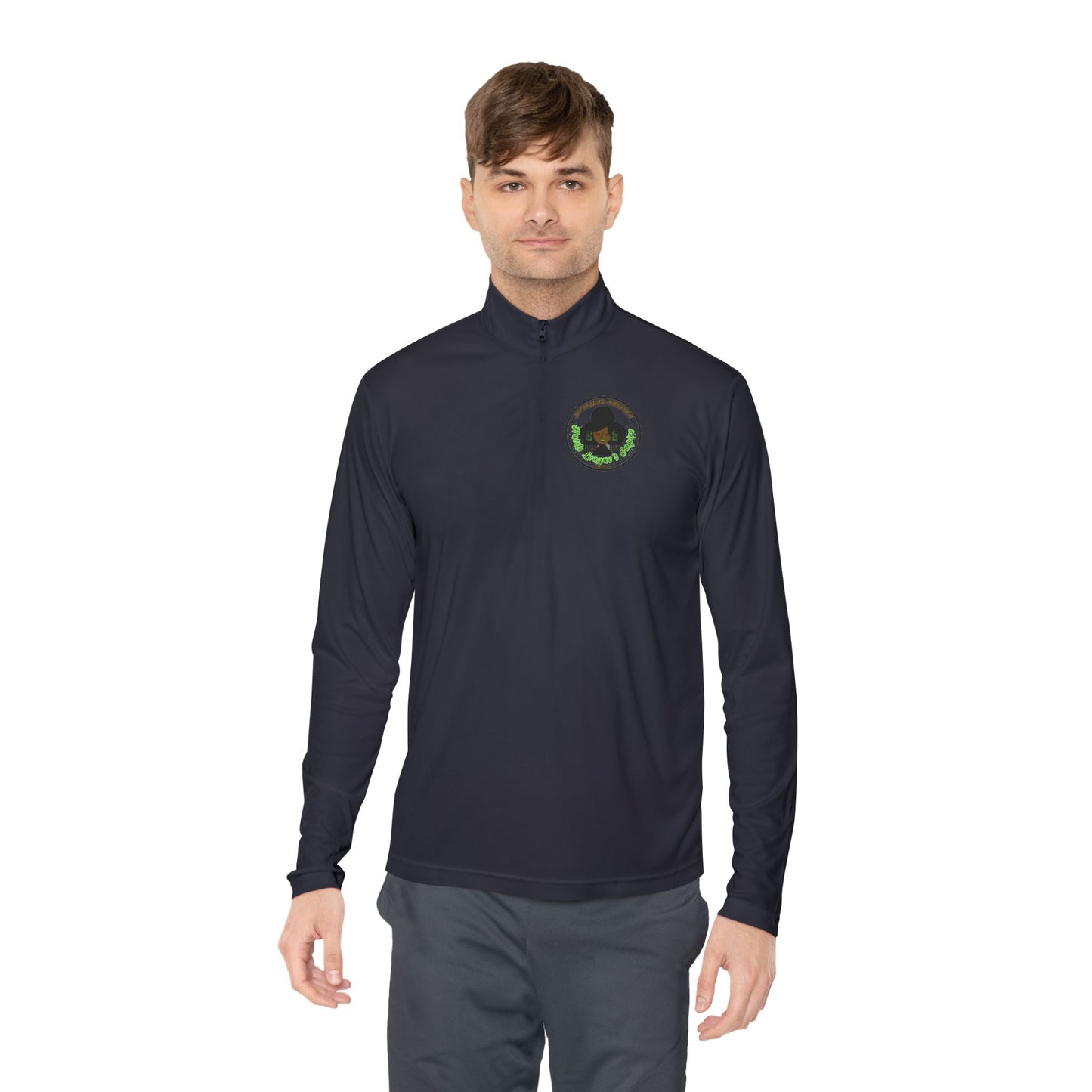 Unisex Quarter-Zip Pullover - Hustle Empire with Motivational Quotes