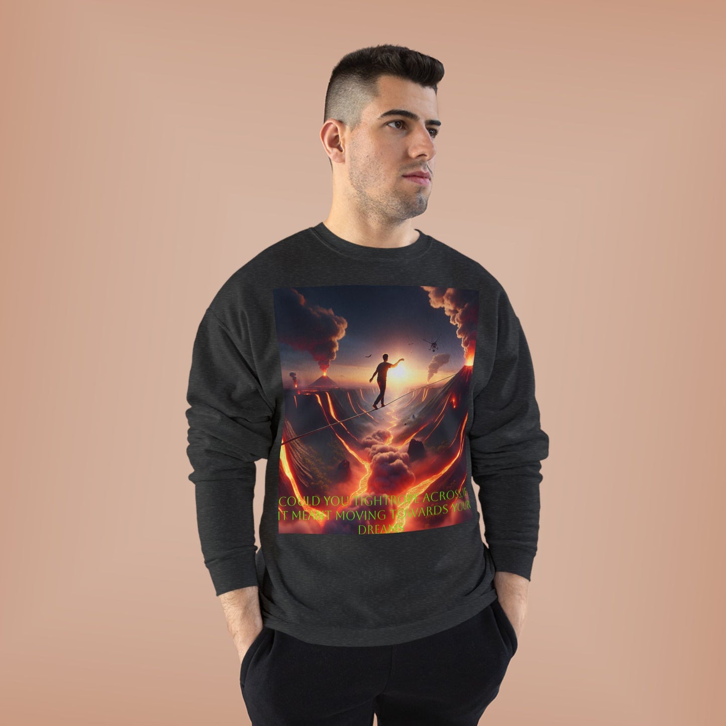 Hustle League's Empire Unisex EcoSmart Crewneck Sweatshirt - Motivational Vintage Style