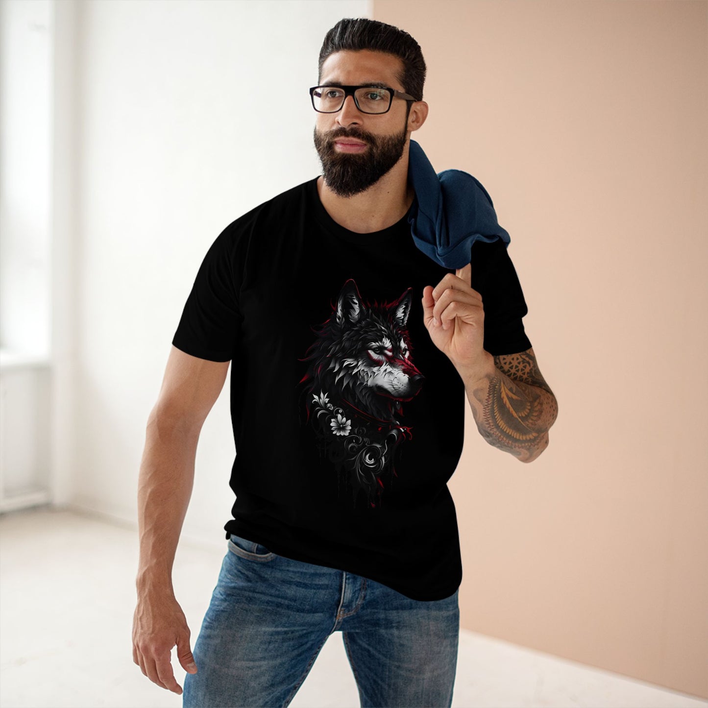 HLE Wild Spirit Graphic Tee - Fierce Wolf & Tiger Design