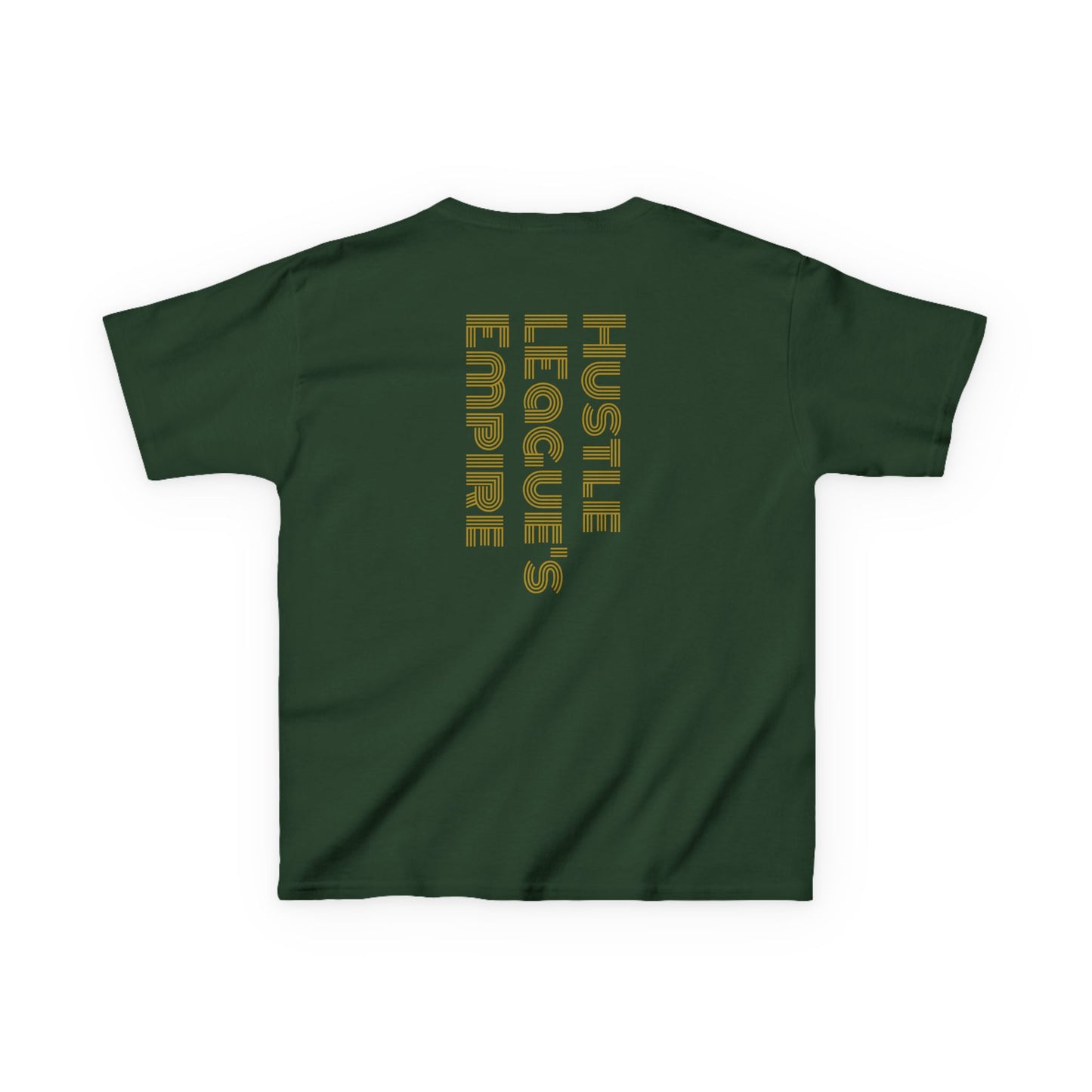 Kids Heavy Cotton™ Tee - Heart Design & Hustle Empire Quote Tee for Young Trendsetters