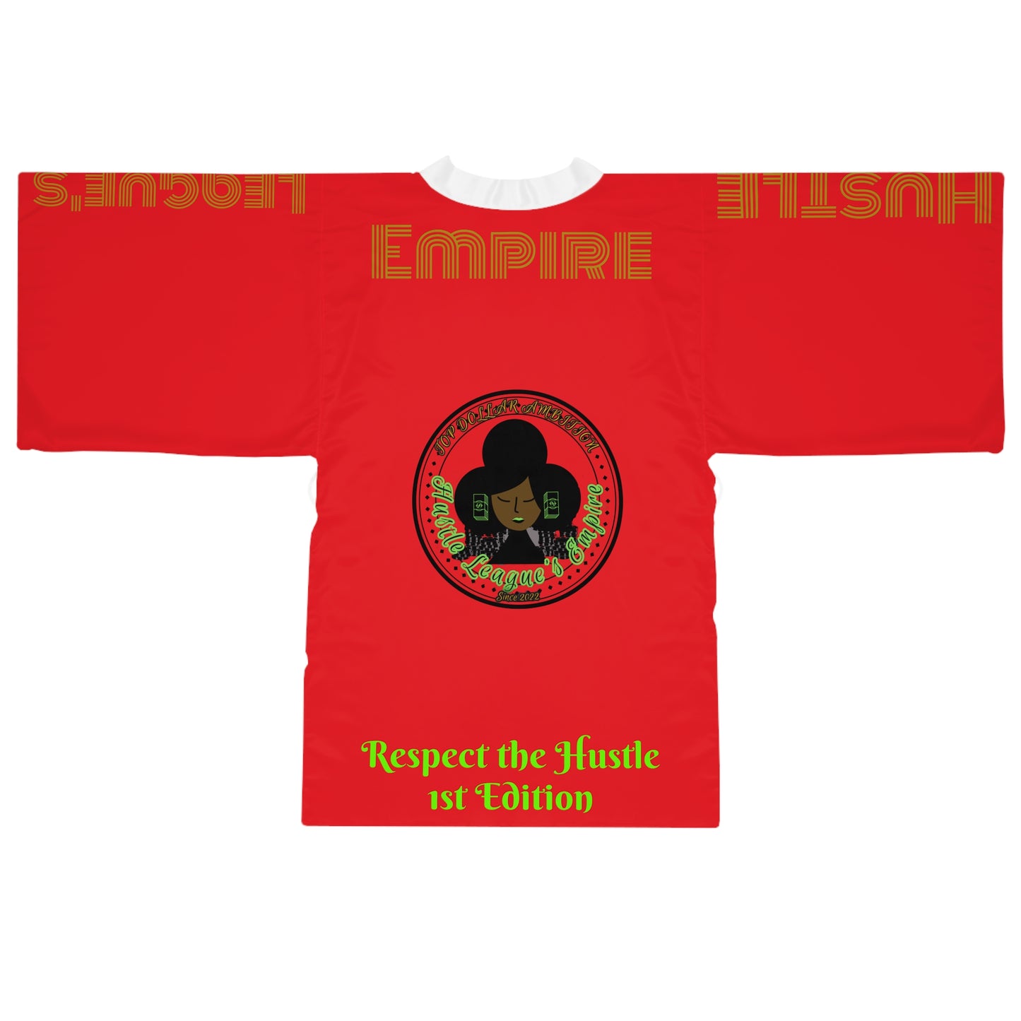 Red HLE Long Sleeve Kimono Robe - Hustlers Cherish Them - Respect the Hustle - Perfect for Relaxation and Self-Care