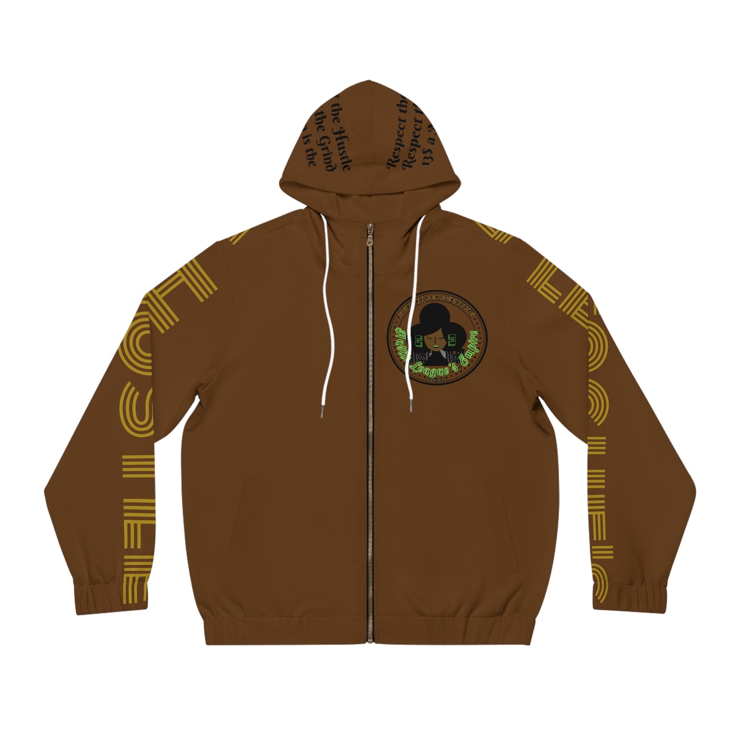 Brown Full-Zip Hoodie for Men