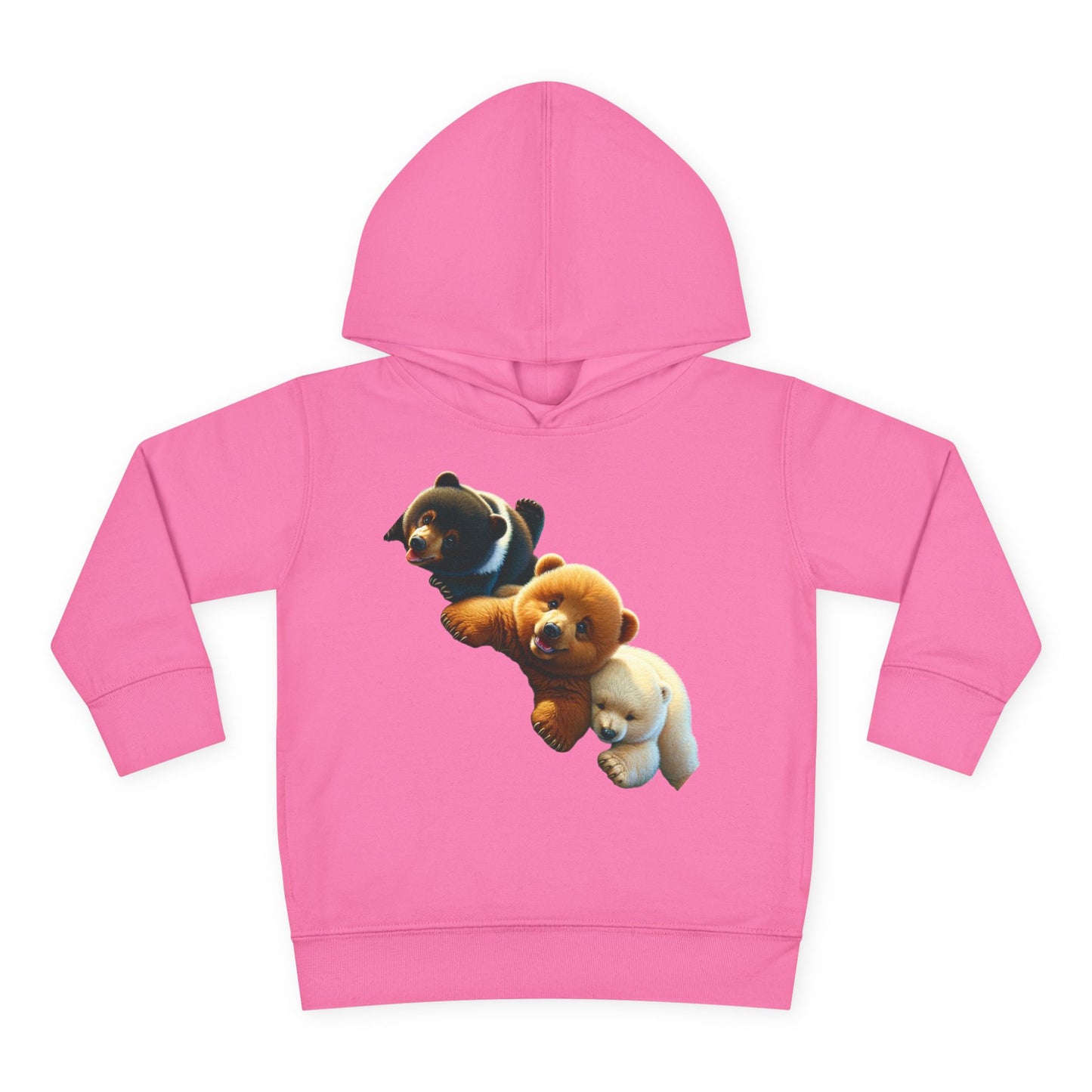 Cute Bear Toddler Hoodie - Cozy Fleece Pullover with 'Hustle' Design