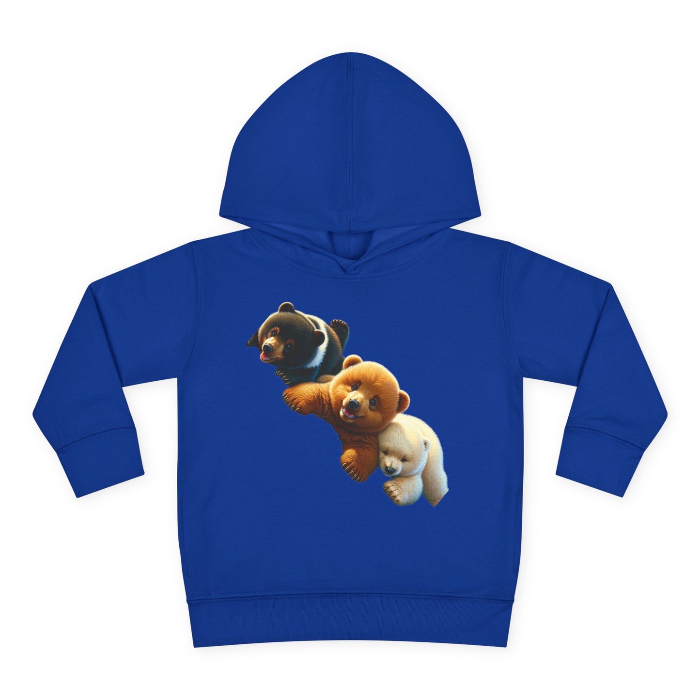 Cute Bear Toddler Hoodie - Cozy Fleece Pullover with 'Hustle' Design