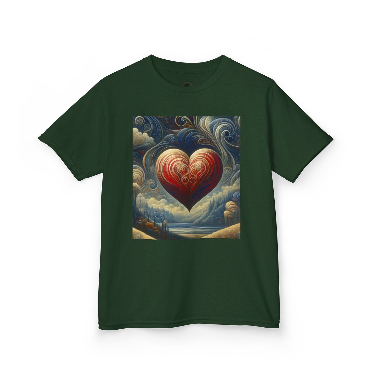 Kids Heavy Cotton™ Tee - Heart Design & Hustle Empire Quote Tee for Young Trendsetters