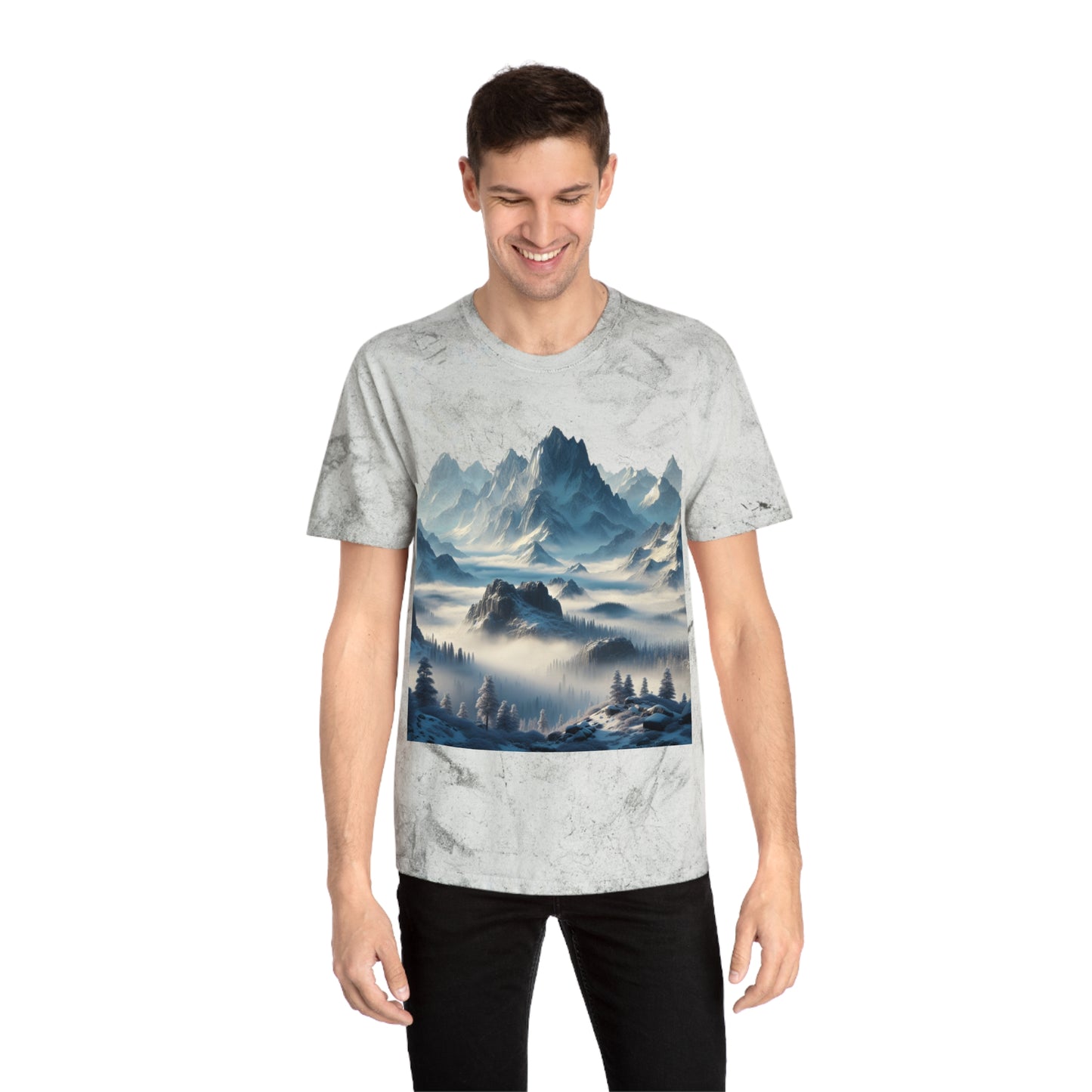 Camiseta unisex con vista a la montaña colorida: perfecta para los amantes de la naturaleza