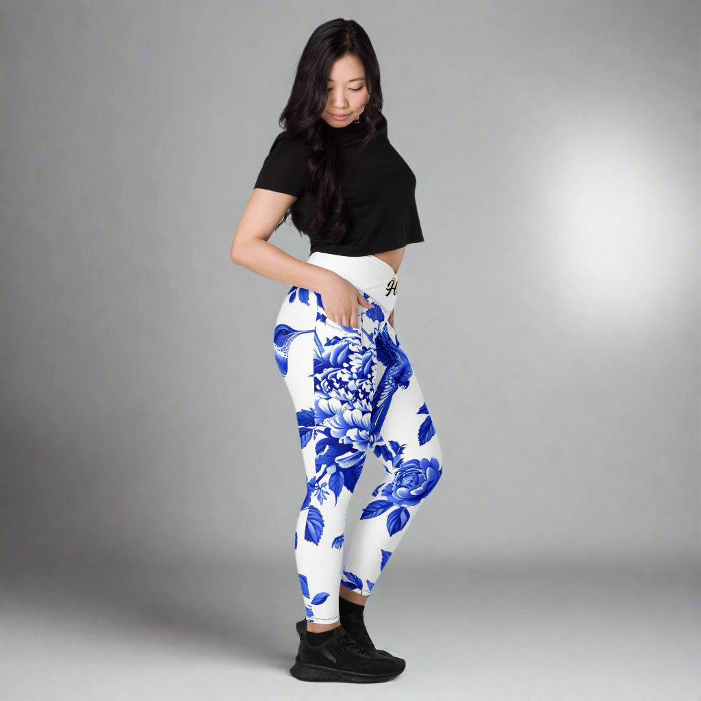 Leggings cruzados con bolsillos HLE