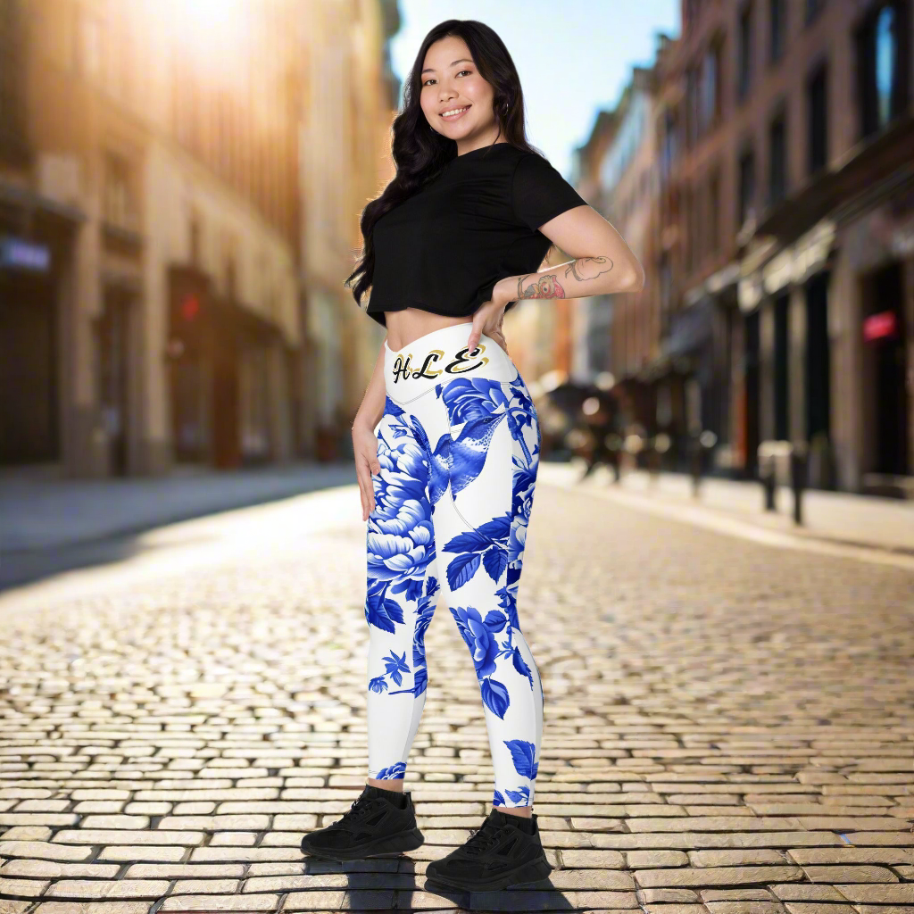 Leggings cruzados con bolsillos HLE