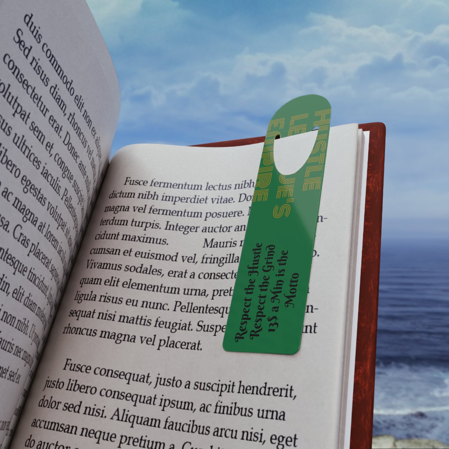 Motivational Metal Bookmark: "Respect the Hustle" Inspirational Gift