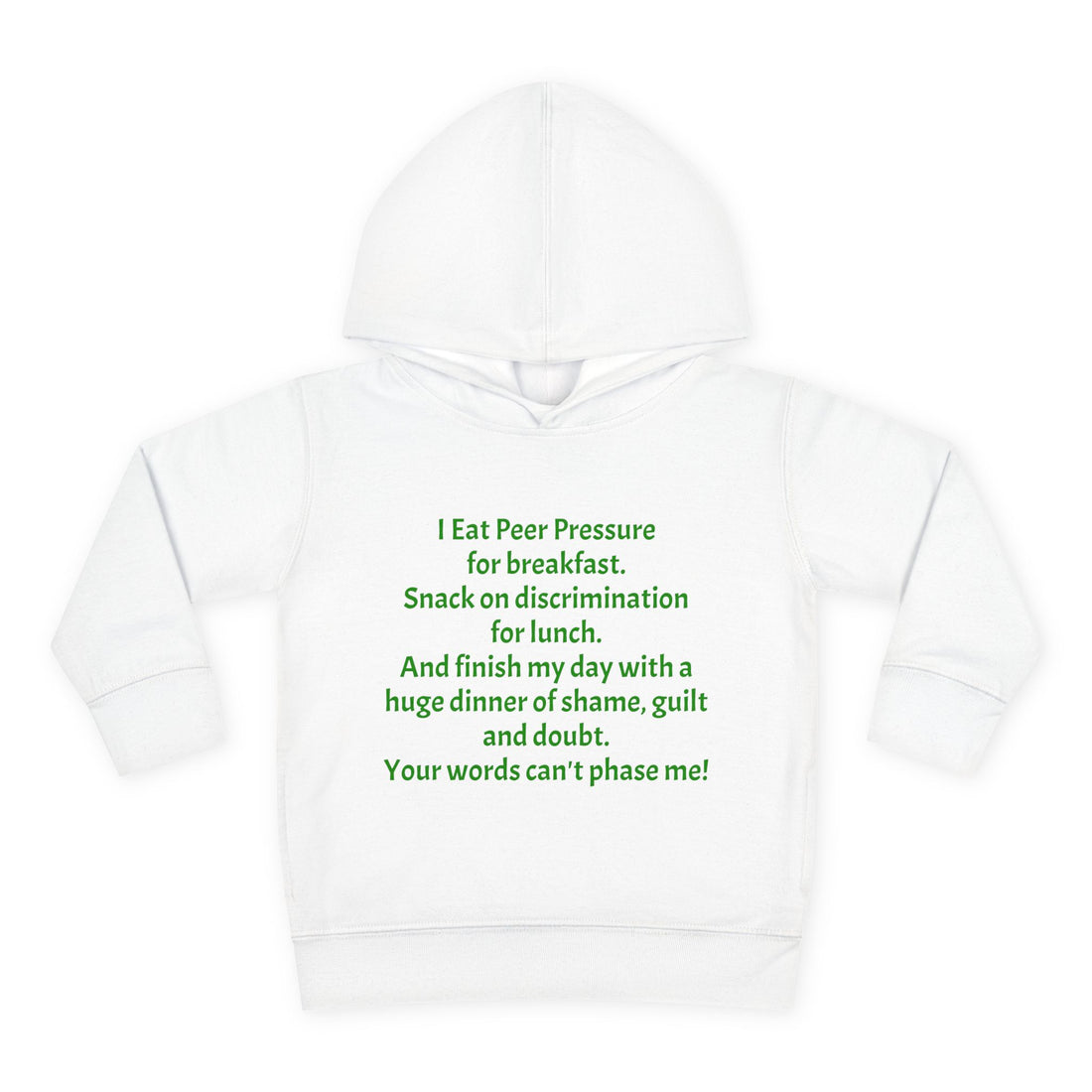 Empowering Toddler Fleece Hoodie - "I Eat Peer Pressure"