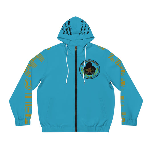 Turquoise  Full-Zip Hoodie for Men