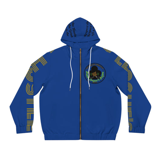 Dark Blue Full-Zip Hoodie for Men