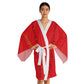 Red HLE Long Sleeve Kimono Robe - Hustlers Cherish Them - Respect the Hustle - Perfect for Relaxation and Self-Care