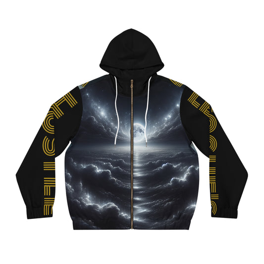 Black HLE Full-Zip Hoodie for Men - Perfect for Gamers and Card Players