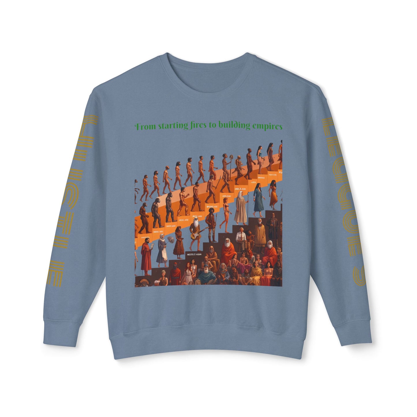 Sudadera unisex ligera con cuello redondo de HLE: de iniciar incendios a construir imperios