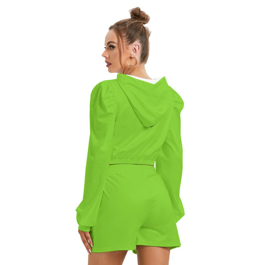 Women's Mirco Fleece Hoodie And Shorts Set
