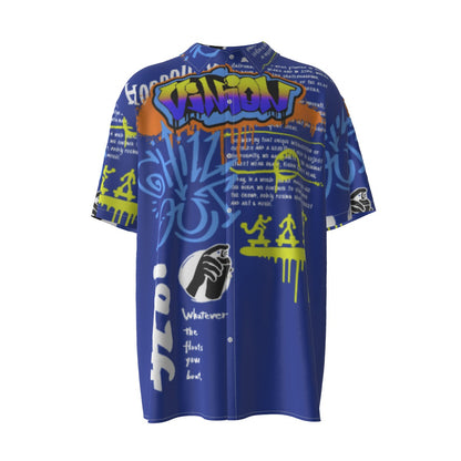 Camisa de manga corta de seda sintética para hombre HLE