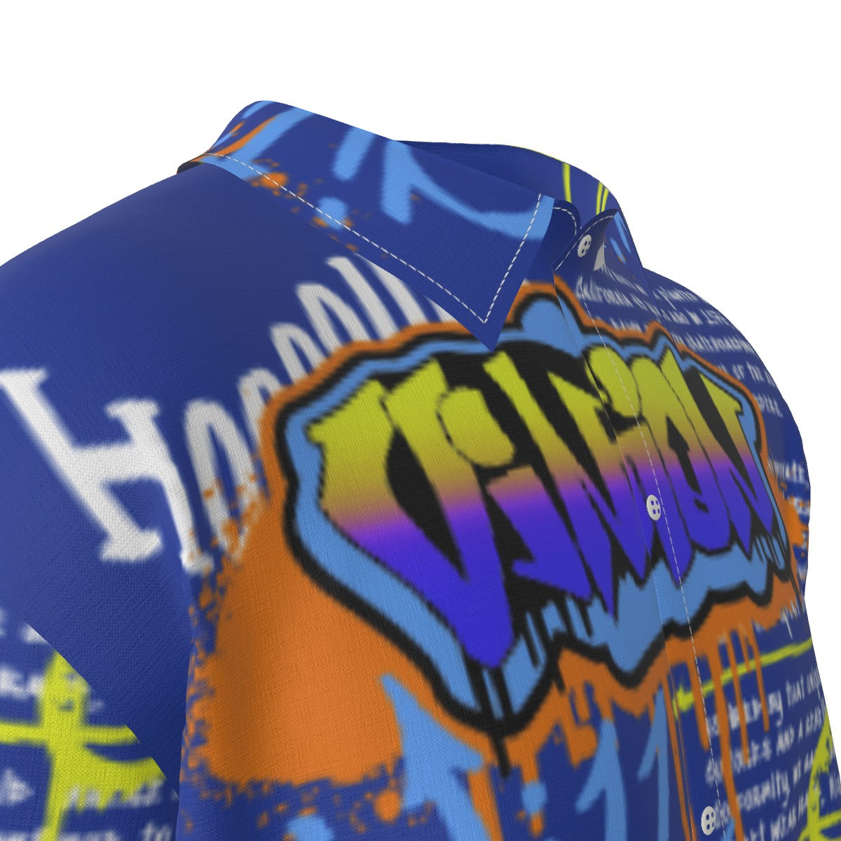 Camisa de manga corta de seda sintética para hombre HLE
