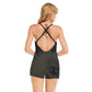 HLE Women's Backless Romper With Black Straps