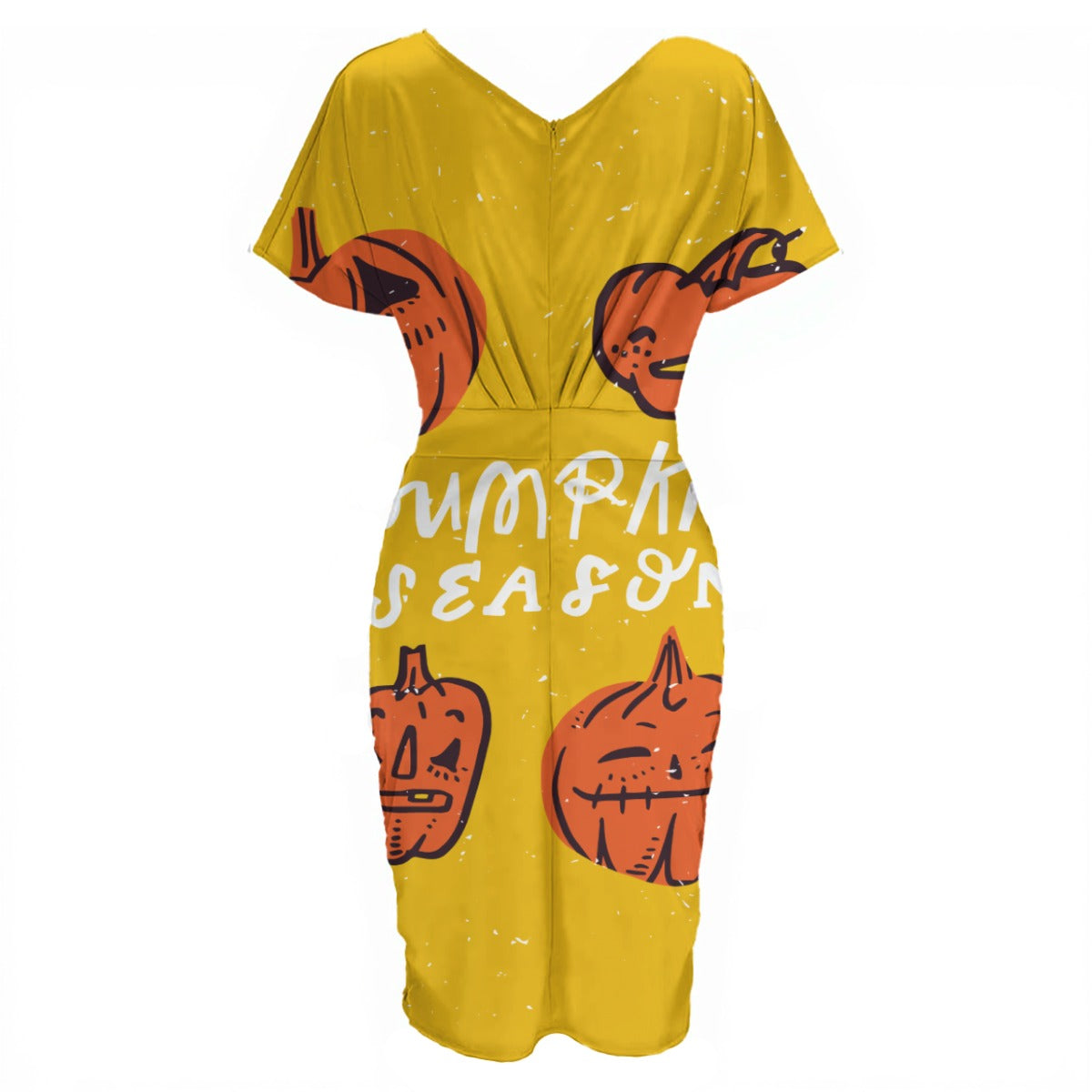 Women's V-neck pleated dress