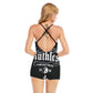 HLE Women's Backless Romper With Black Straps