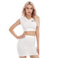 Women's Collarless V Collar Vest Skirt Suit
