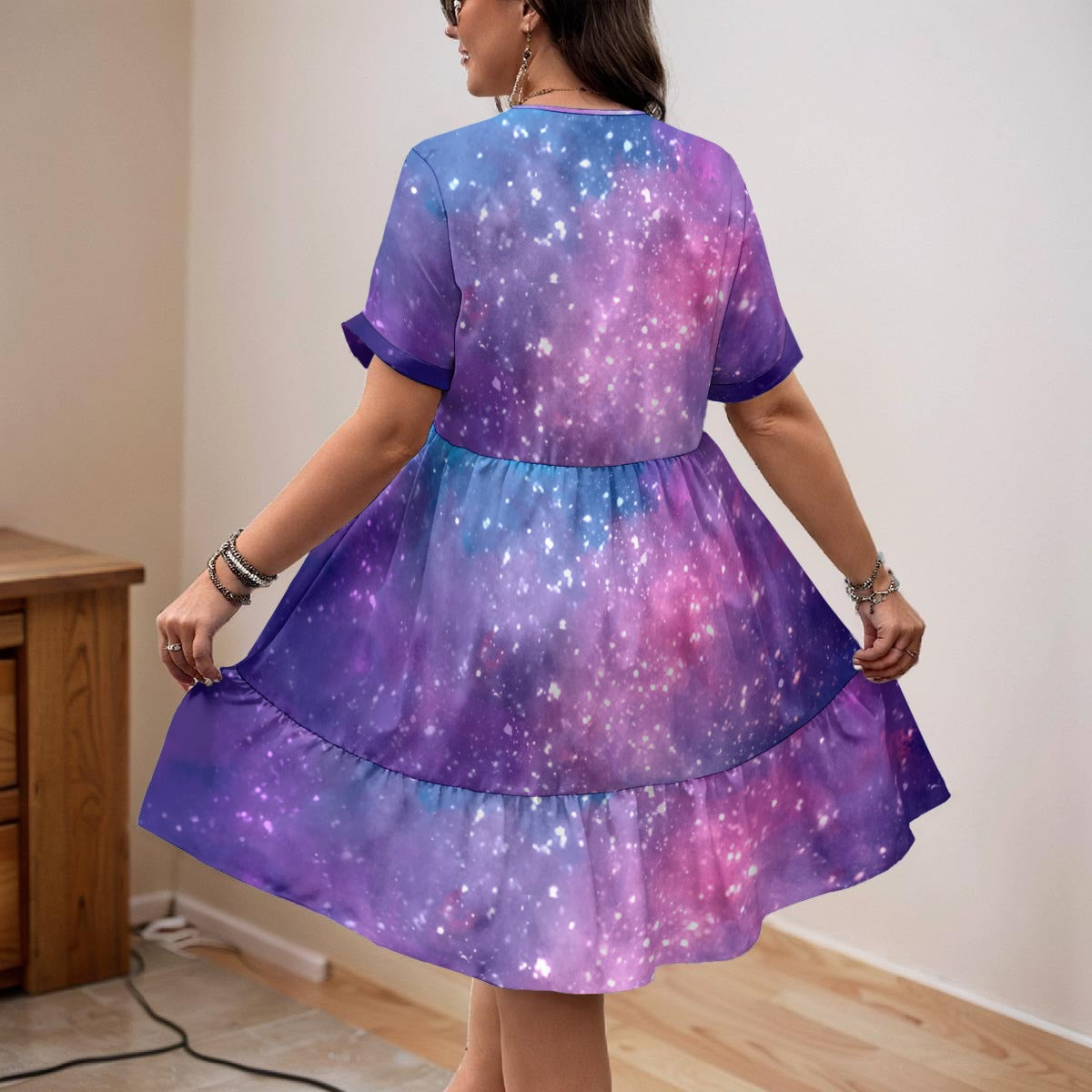 Women’s Floral V-Neck Short Sleeve Dress