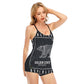 HLE Women's Backless Romper With Black Straps