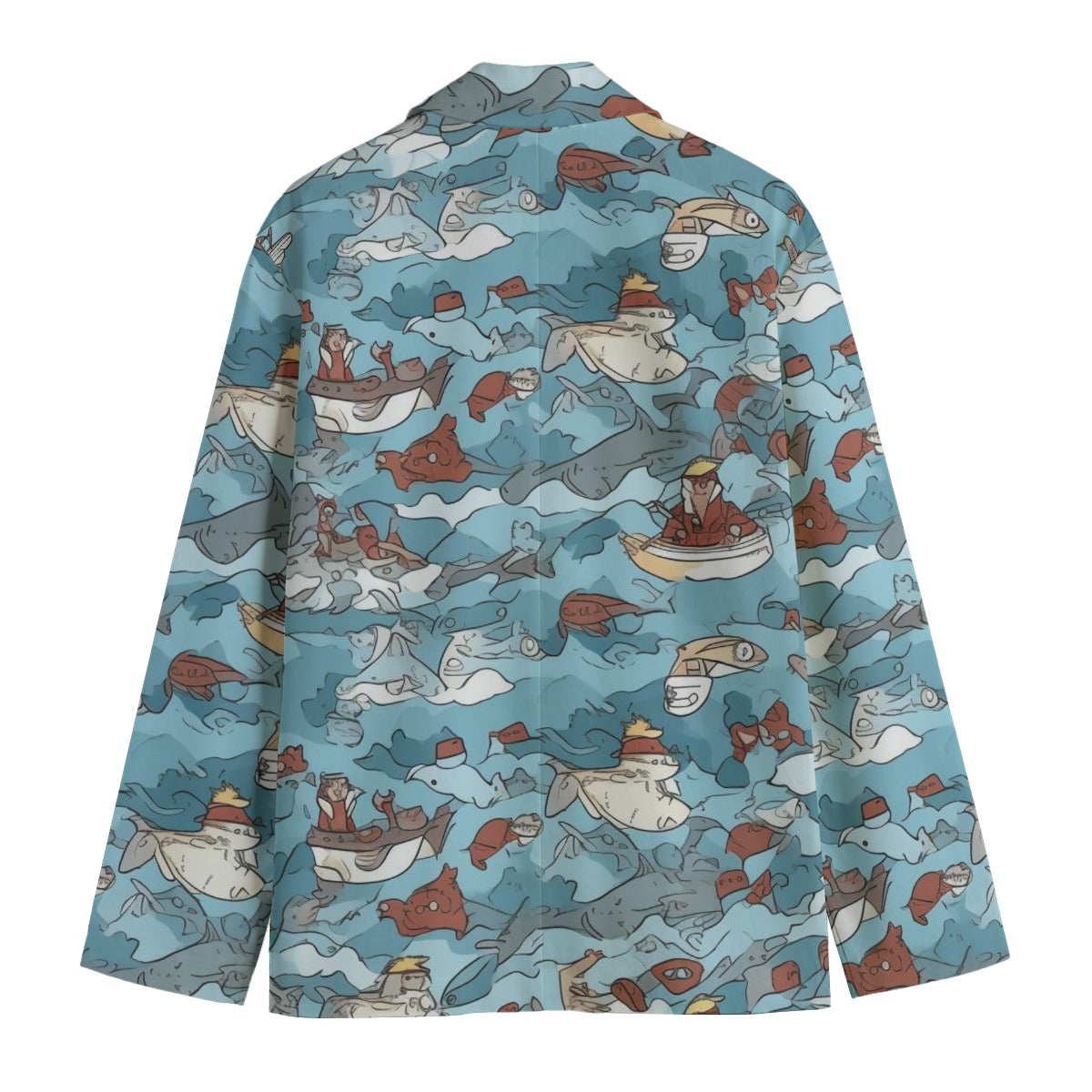 Men's Casual Flat Lapel Collar Blazer